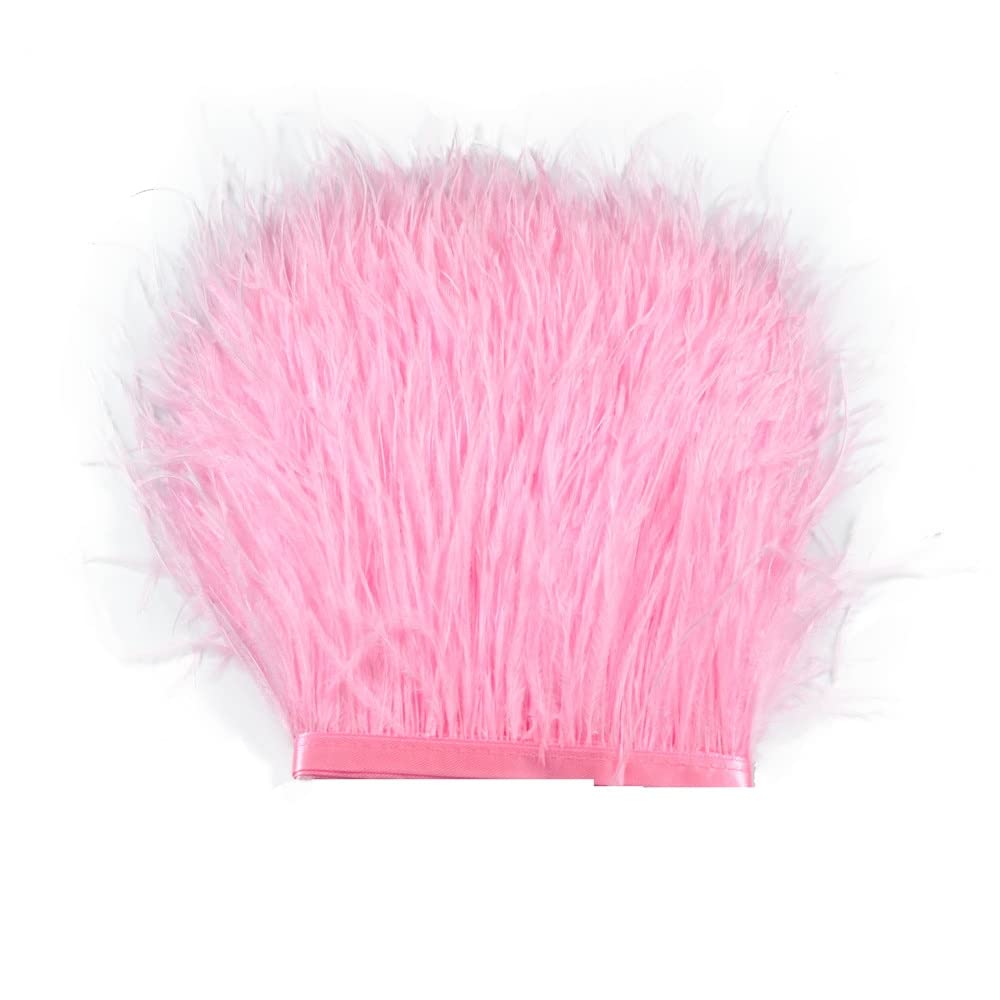 Plumes d autruche rose frange ruban satin couture artisanat ornement tissu dentelle mariage