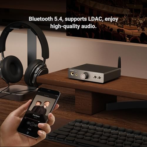 Image of AIYIMA DAC A7 Mini Desktop Bluetooth DAC, USB C Digital to Analog Audio Converter for Home Stereo Amplifier,3.5mm | 6.35mm Dual Headphone Jacks, Optical /Coaxial Input, RCA Output