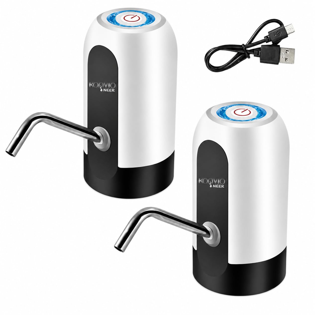 KONVIO NEER Rechargeable Automatic Wireless Water Dispenser Pump for 20L Bottle with Portable C-Type Charging Cable, Food Grade 4W, Multicolor (Set of 2)-image-29
