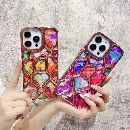 Image of COVERLY for iPhone 15 Pro Max 3D Diamond Cut Glitter Stone Case,Full Protective Luxury Splash Bling Back Case Pastel Colorful Fashion Aesthetic Cover for Apple iPhone 15 Pro Max (Blueish Purple)
