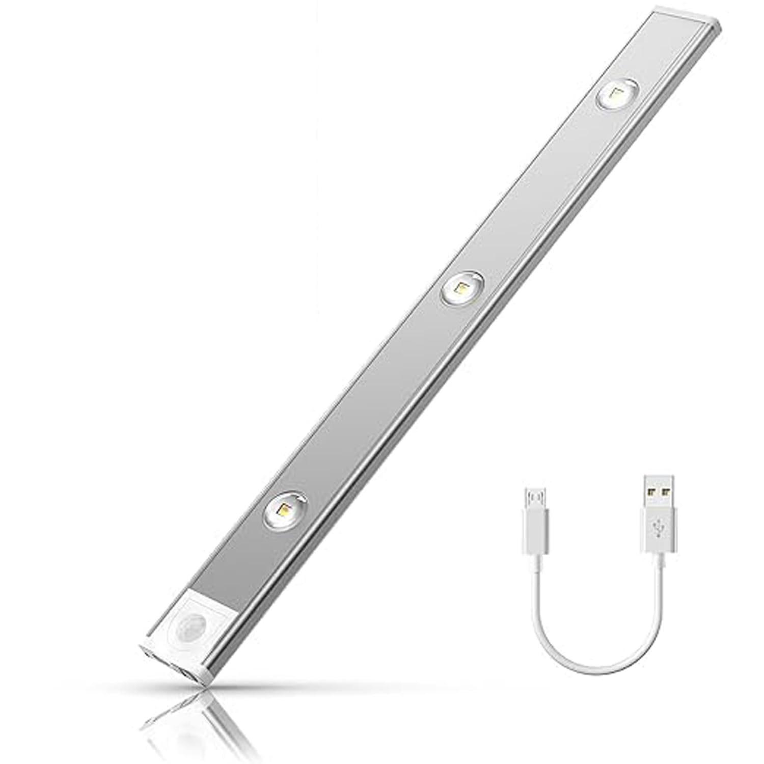 GITGRNTH Motion Sensor Under Cabinet Light, 40 cm,1200 mAh Battery, 3 Dimmable LED Color Modes (Warm/Neutral/Cool White), USB Rechargeable Closet Lamp Wireless Light (White -3 Color Stick-On, 40 CM)-image-16
