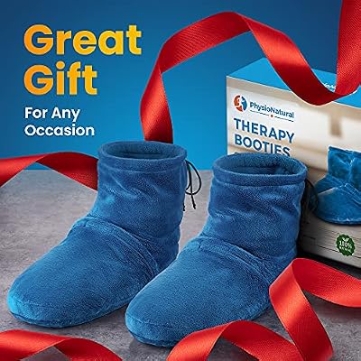 Microwaveable Booties and Feet Warmers - Deep-penetrating Heat for Relieving Foot Stiffness, Sore Muscles and Joints, Achilles tendinitis, Plantar Fasciitis - Slippers for Women & Men