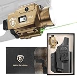 WARRIORLAND 800-Lumen FDE MA1 Pistol Laser LED Light & Holster Combo, Fit for Taurus G3C/G2C/G3C Toro / /Millennium G2 PT111/PT140, Magnetic USB Rechargeable | Screen Power Status