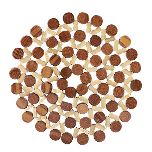 Napperons en bambou, tasses en bambou rondes Pots Plats Nattes Napperons de Table(grande)