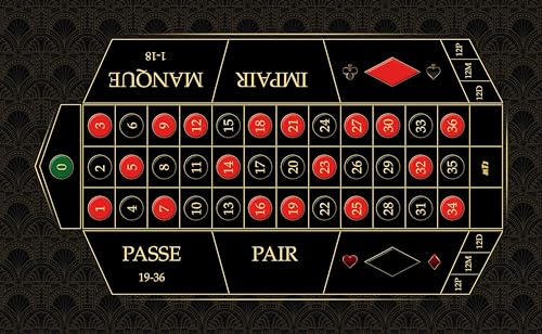 MTJ® Tapis de Casino - Roulette Francaise 130 x 80 cm - Jersey néoprène - Fabriqué en France (VIP)