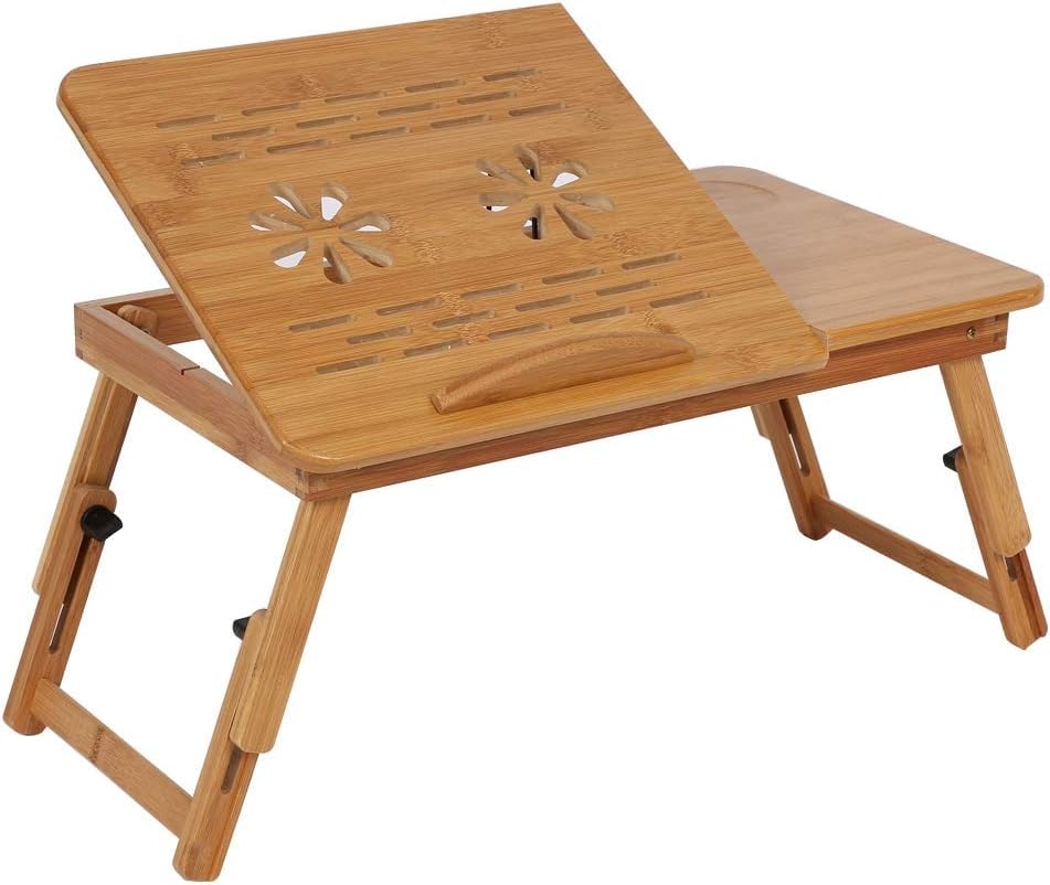 Marrone Bamboo Laptop Desk Bed Table Tray with USB Heat Dissipation Fan- Laptop Stand for Bed Foldable, Adjustable Legs & Tiltable Top for Home Bedroom, Dormitories, Hospitals (B0D5BFSBKM) Amazon Price History, Amazon Price Tracker