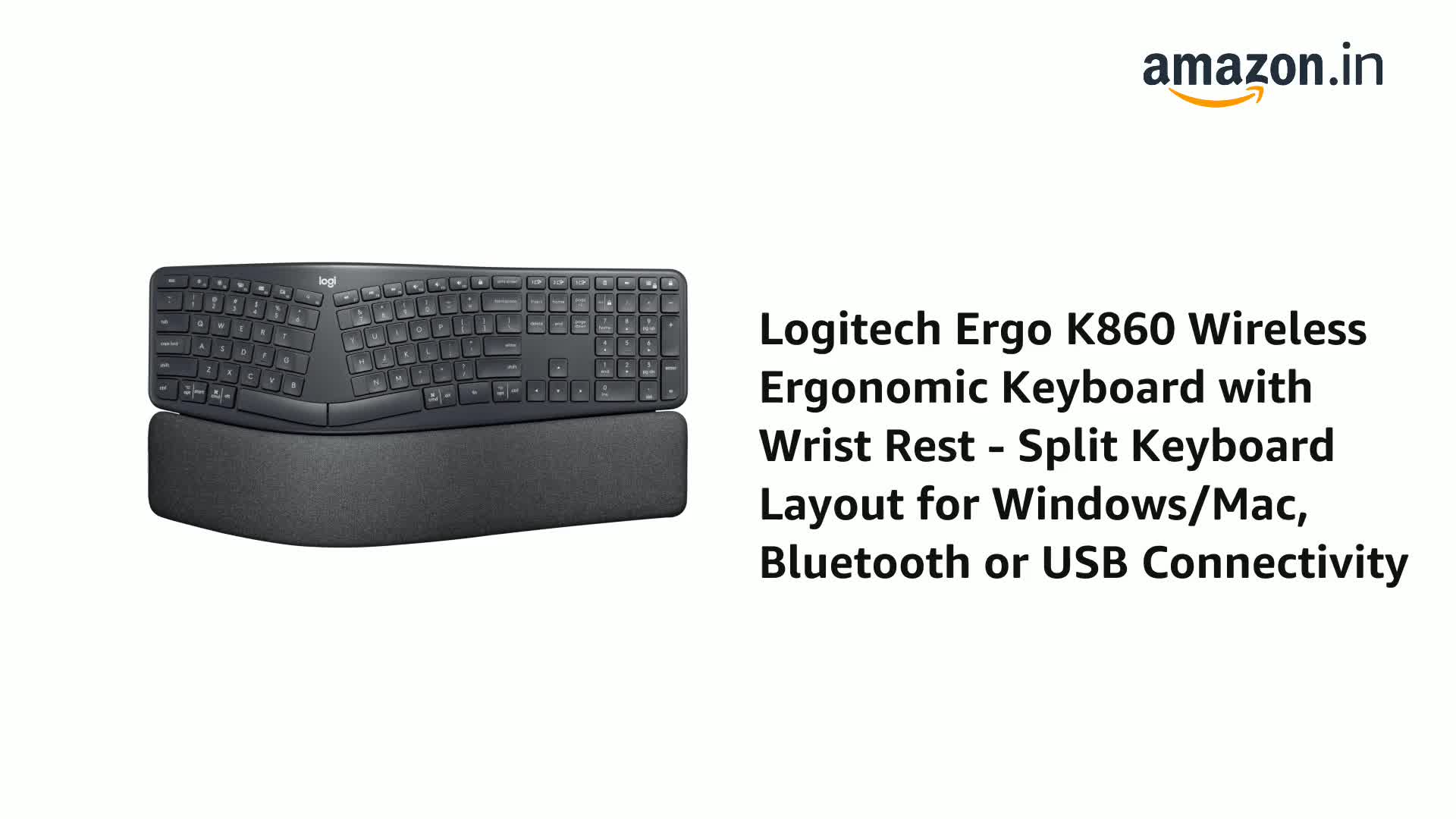Amazon.in: Buy Logitech Ergo K860 Wireless Ergonomic Keyboard with