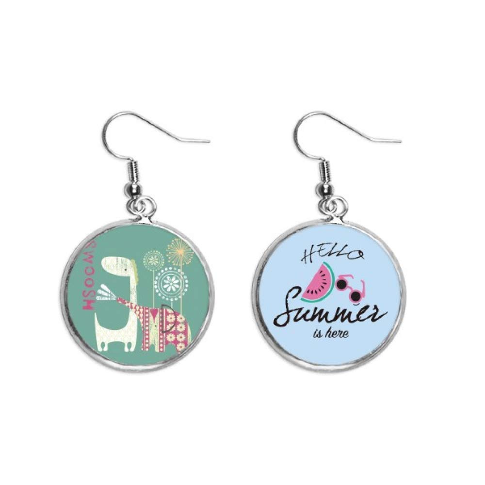 Pendientes de sandía jirafa elefante verano accesorios lóbulo verde 5
