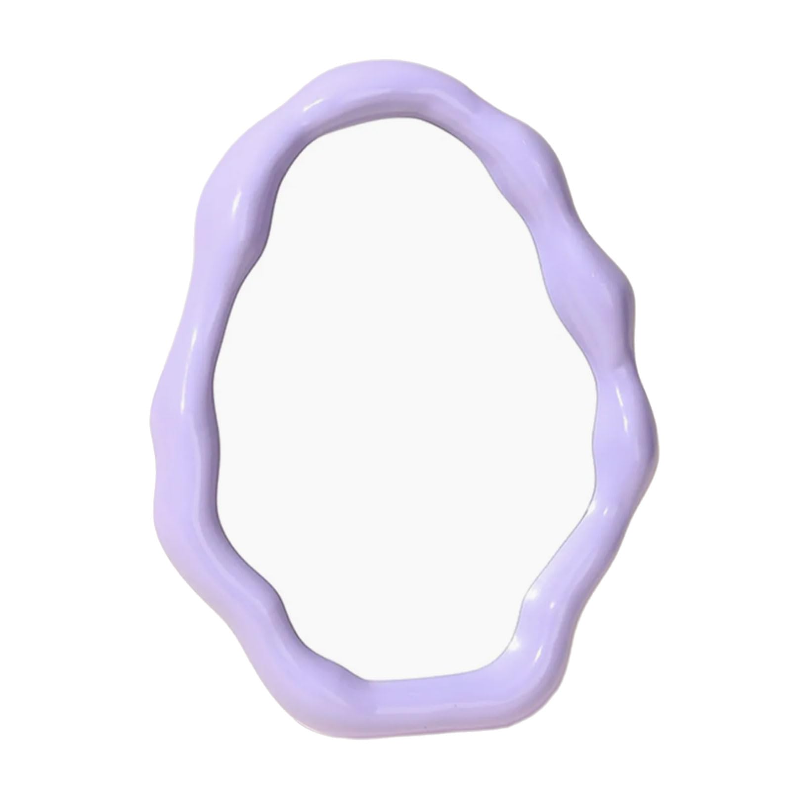 Tsophreniq Nordic Styles Irregular Oval Shape Vanity Mirrored for Tabletop and Wall Hanging for Bedroom Bathroom or Dressingroom Decorative Desk Mirrored