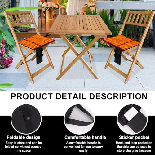 RNPKZ Beheiztes Sitzkissen, 44 x 40 cm Beheizbares Sitzkissen, Beheiztes Kissen mit 3 Heizstufen, Faltbares USB-Heizsitzkissen für Unterwegs, Stadion, Camping, Outdoor Kissen (Enthält Keine Powerbank)