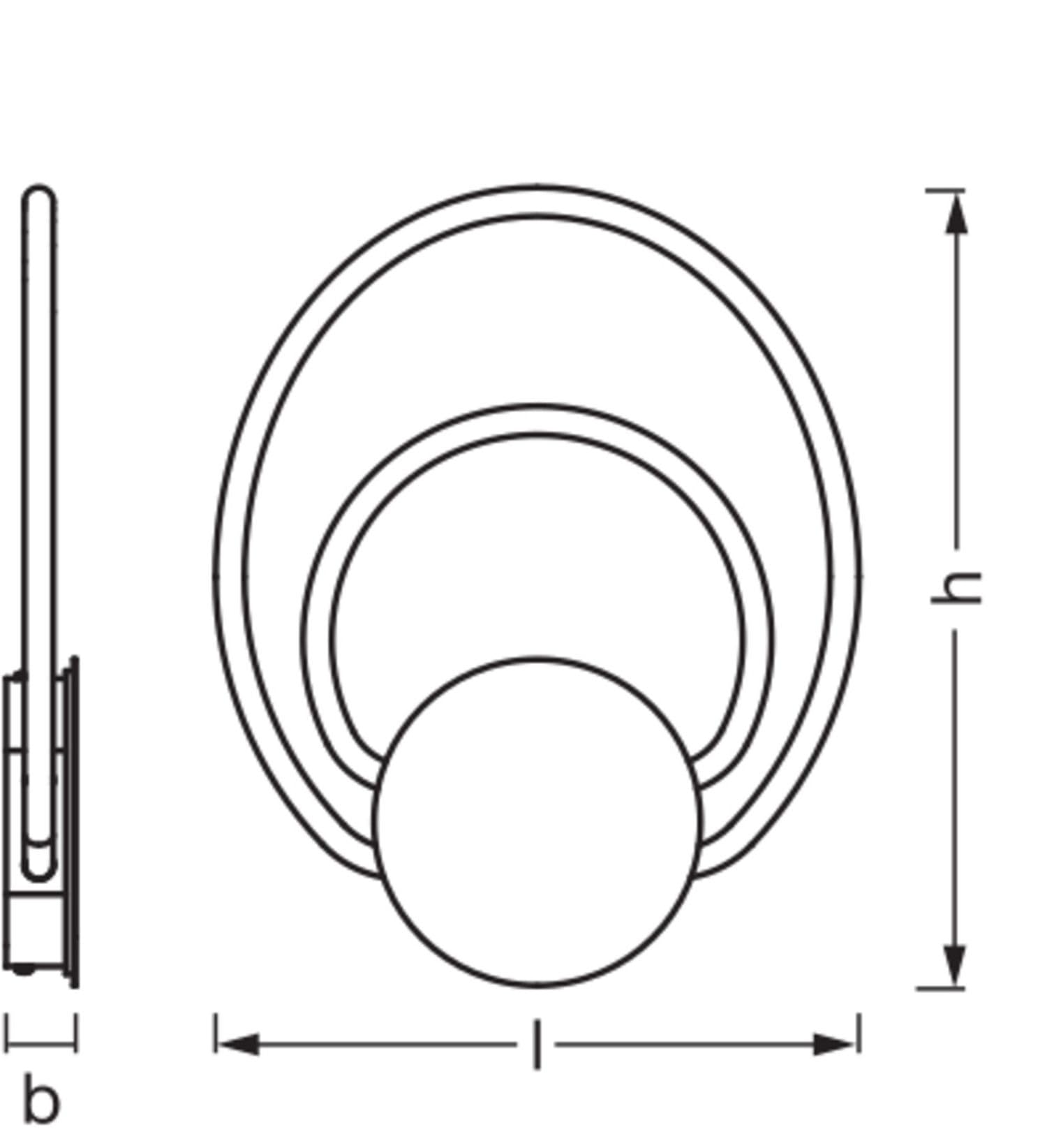 Osram Decor Helios - Lampada da parete in policarbonato curvo con LED e filamento, con Click Select, 12 W, 960 lm, 3000 K, 830 bianco caldo, non dimmerabile, grigio scuro, plastica (PC), IP20