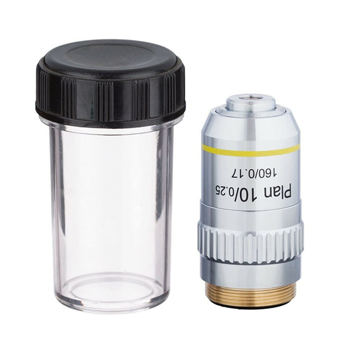 Akozon 2X 195 Objectifs Achromatiques Lentille D'objectif Achromatique de Microscope Biologique Filetage RMS à Faible Grossissement 20,2 Mm pour