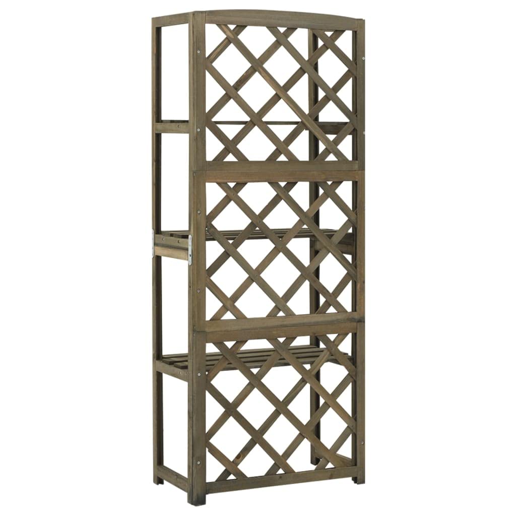 Celosía con estantes gris 55x30x140 cm madera maciza de abeto