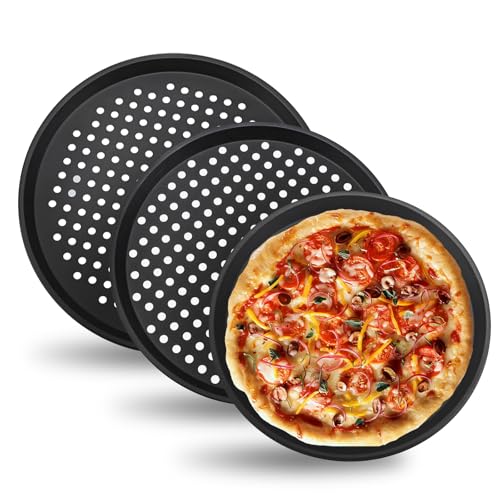 OXDFK 3 PCS Pizza Pan With Holes Set, 9 Inch,10