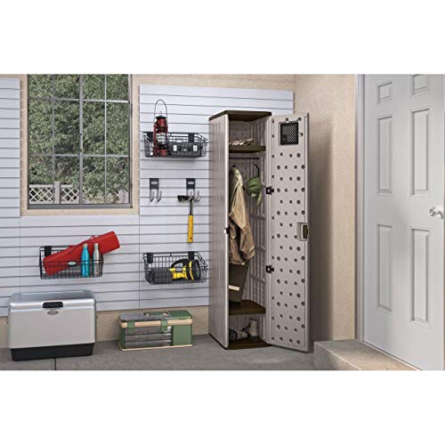 Suncast-Storage-Cabinet-Resin-Construction-for-Garage-Organization-72-Garage-Storage-Locker-with-Shelving-Platinum-Doors-Slate-Top