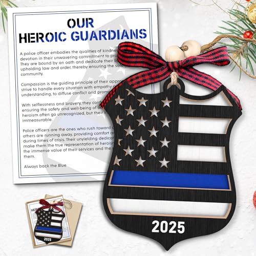 MAPDTWO Police Ornaments for Christmas Tree - Police Officer Gifts for Men - Christmas,...