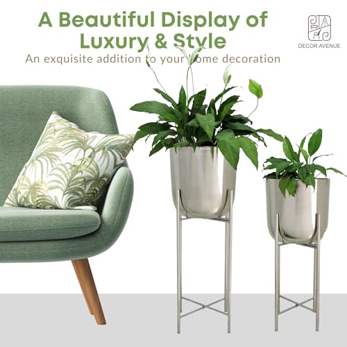 Image of Planters for Indoor Plants Metal Planters for Living Room Metal and Electroplated Nickel | Durable Planters for Living Room Bedroom Home and Office