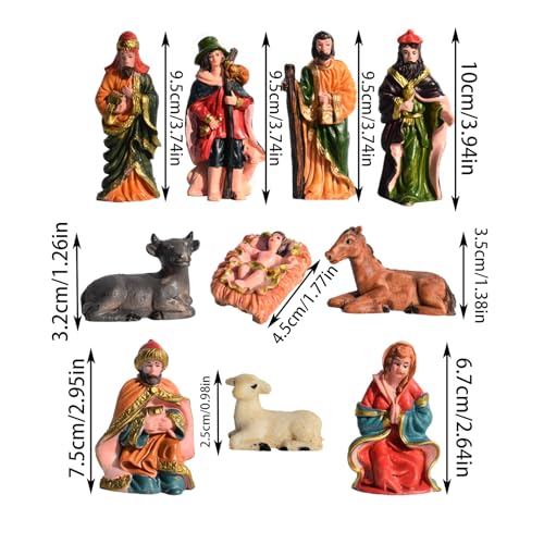 Naissance de Jésus : figurines miniatures religieuses et crèche de Noël de table - 6
