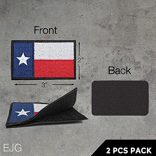 Ejg 2Pcs Hook And Loop Fastener Patch, Texas Flag Tactical Morale Embroidered Patches Badge Cool Punk Rock Music Skull Head For Caps Bags Backpacks Vest Military Uniforms Gears Diy Accessories #TOP1