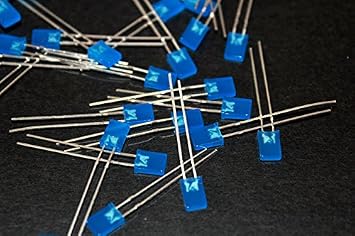 100pcs 2x5x7mm Blue Rectangle Diffused LED Light LEDs Blue Light