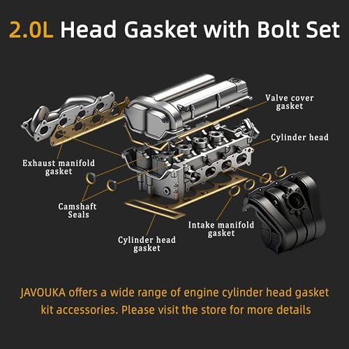 Image of Head Gasket Set with Bolts, 2.0L for Audi A3 A4 Quattro TT Quattro 2005-2015, for Volkswagen Eos GTI Jetta Passat 2006-2007,2.0L L4 DOHC Gas Turbocharged, HS26318PT(52pcs)