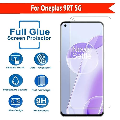 Image of Tempered Glass Screen Protector Compatible for OnePlus 9RT with Full Screen Coverage; Except Edges and Easy Installation Kit(Transparent), Pack of 1