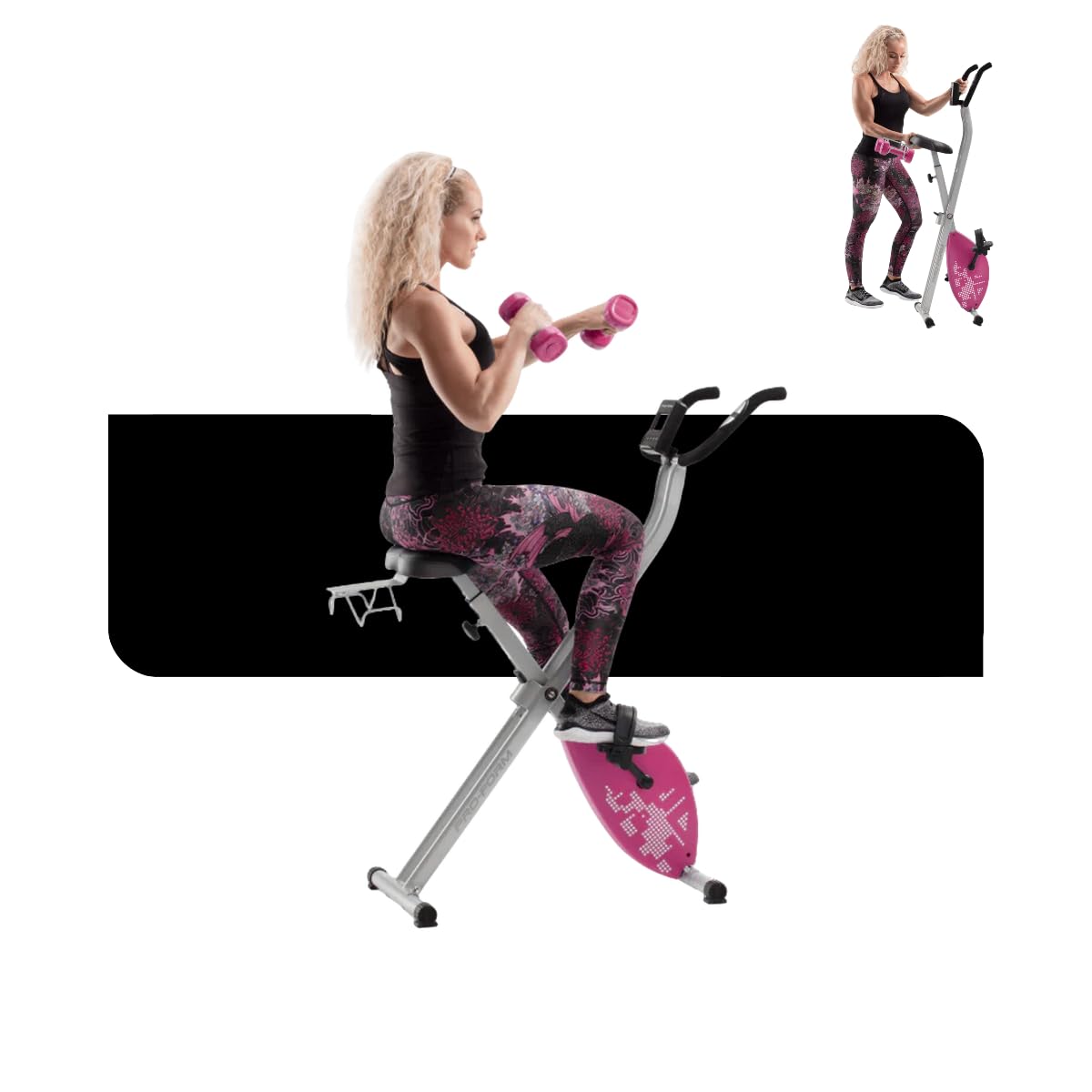Proform X Bike Ultra-Quiet Folding Exercise Bike with Two 2 lb Dumbbells