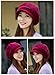 HINDAWI Winter Hats for Women Outdoor Warm Knit Snow Ski Crochet Skull Cap with Visor Red
