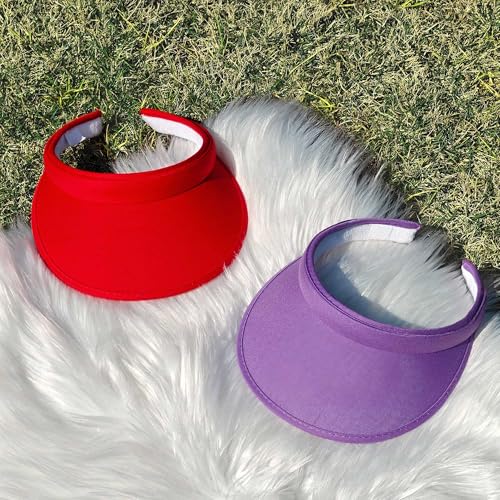 Image of 2 Pack Sun Visor Hats Women Men Clip On Wide Brim Visors Hat Outdoor Sports Golf Beach Travel Tennis Caps