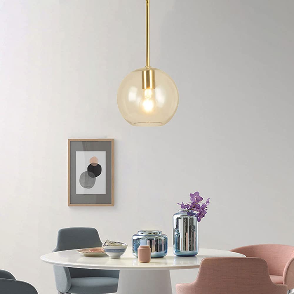 Szklana kula wisząca lampa nowoczesny mały żyrandol lampa sufitowa, minimalistyczna wyspa kuchenna oprawa oświetleniowa E27 lampy wiszące do jadalni, sypialnia podwieszane światła