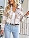 Lingjiazi Womens Cropped Flannel Plaid Shacket Zip Up Shirts Jackets with Pockets(0126-Khaki-XS)