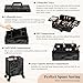 JINGUAN Profesional Rolling Makeup Train Case with Lid, 5 in 1 Cosmetology Case on Wheels, Large Cosmetic Trolley Organizer Travel for Hairstylist Artist Nail Beauty Salon Barber, Black Ink