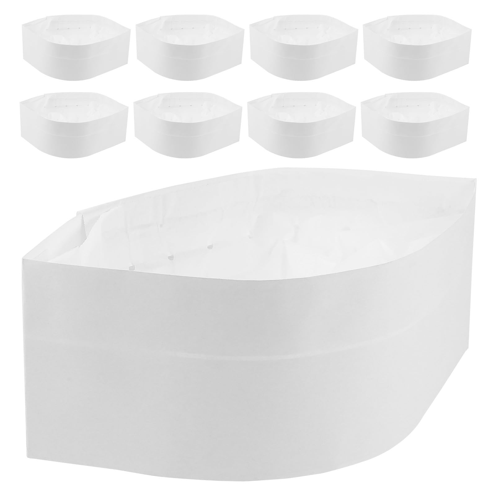 Cappello in Carta Bianco Usa e Getta 20 Pezzi 55cm per Cucine