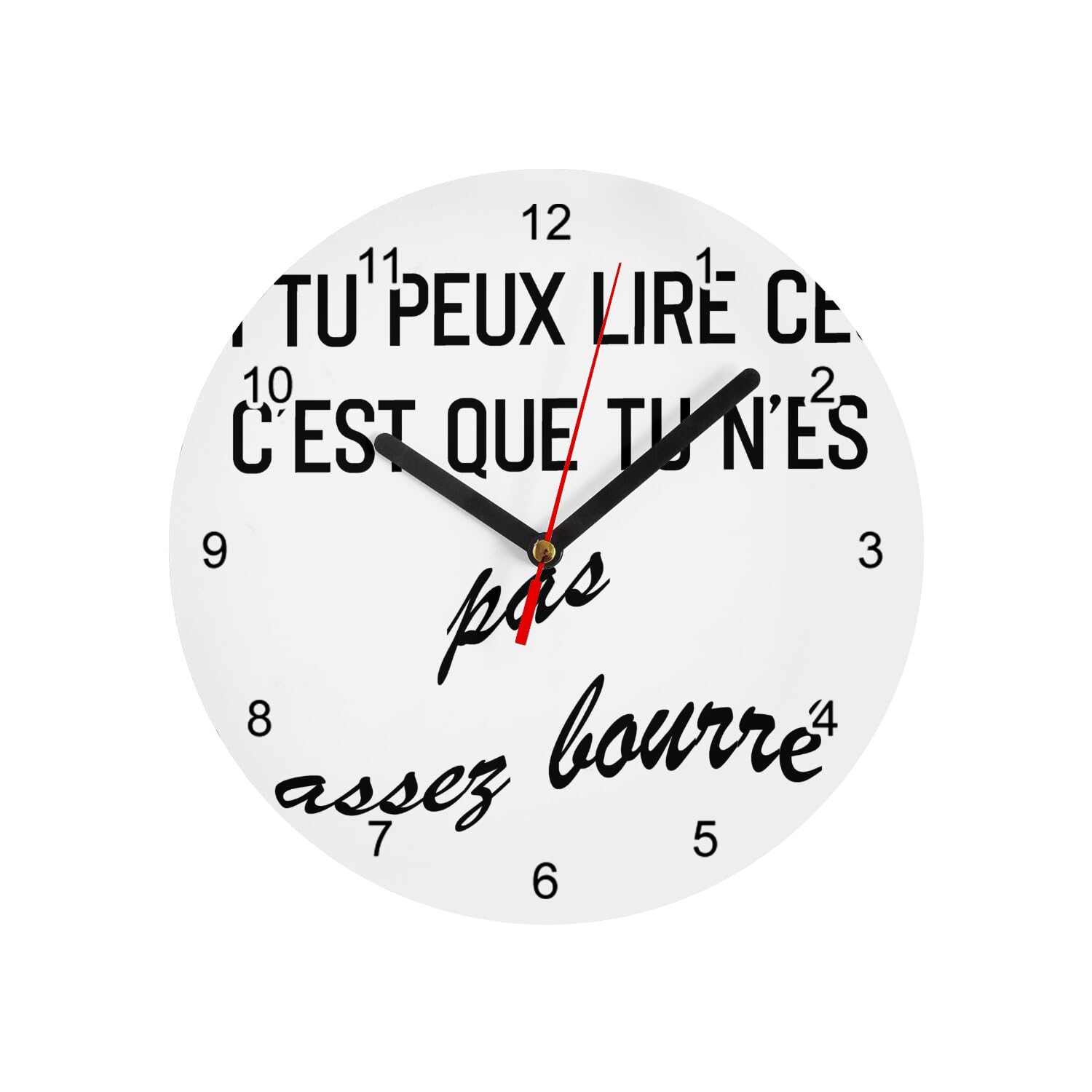 Horloge Murale en Verre blanche idée cadeau anniversaire drôle