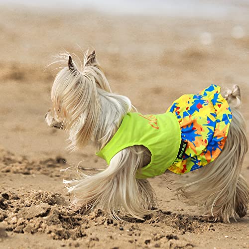 Fitwarm Dog Hawaiian Dress, Summer Dog Clothes For Small Dogs Girl, Pet Beach Luau Outfit, Cat Costume, Neon Yellow, Xxs #TOP6