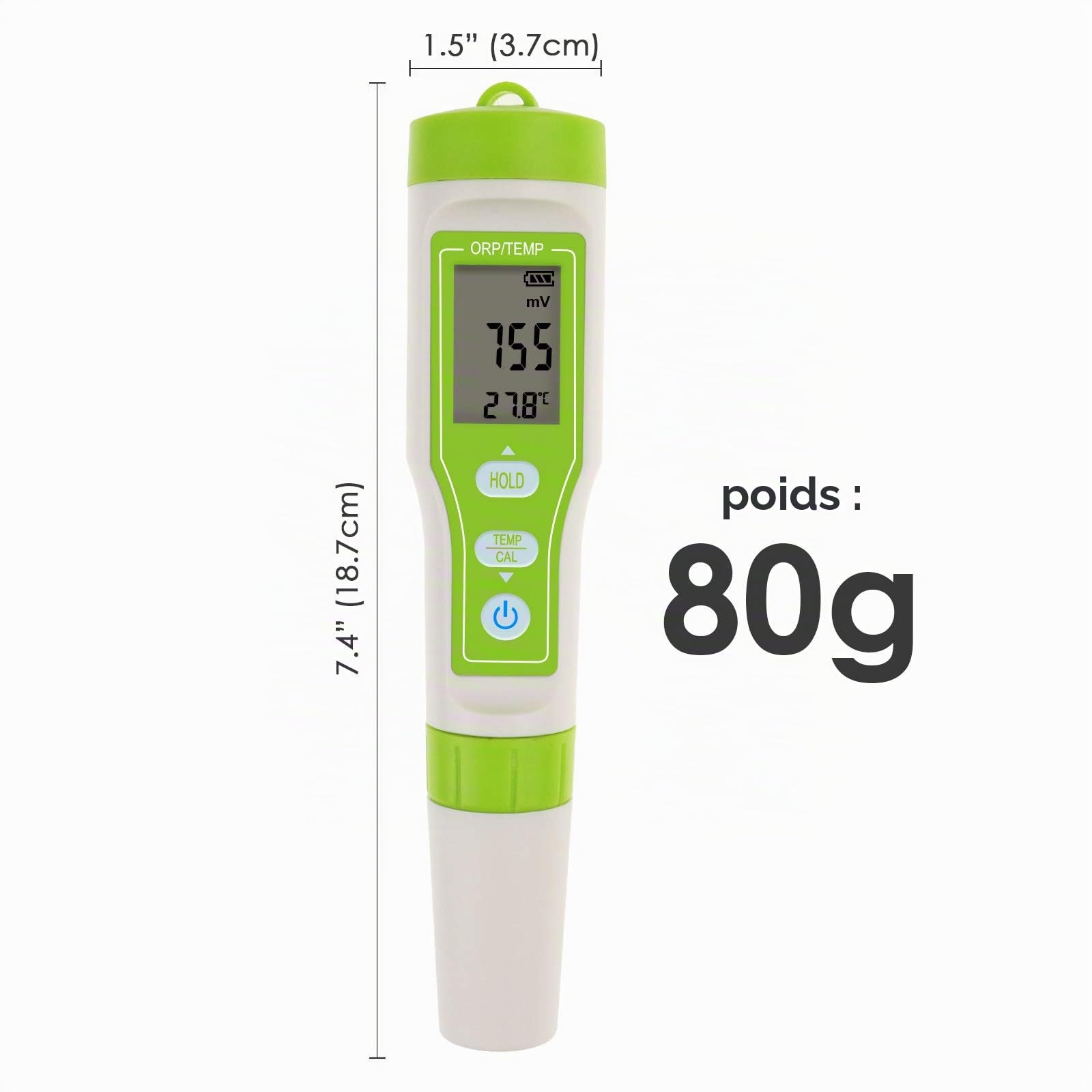 Pensize Orp Redox Tester -1200~1200mv Avec Tampon D'éTalonnage Orp Pour la Mesure de la Qualité de L'Eau ± 2mv Compteur de Potentiel de Réduction D'Oxydation Haute PRécision