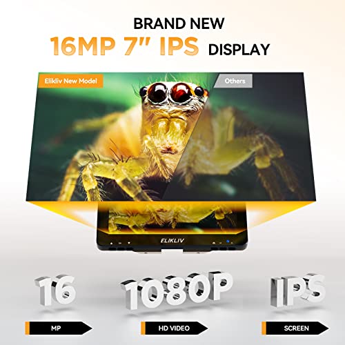 Elikliv EDM 9 Pro 7 Inch Hdmi Digital Microscope, 1200X Coin Microscope For Adults,1080P Soldering Microscope,16Mp Coin Magnifier,Ips Screen,10 Led Lights thumb #2