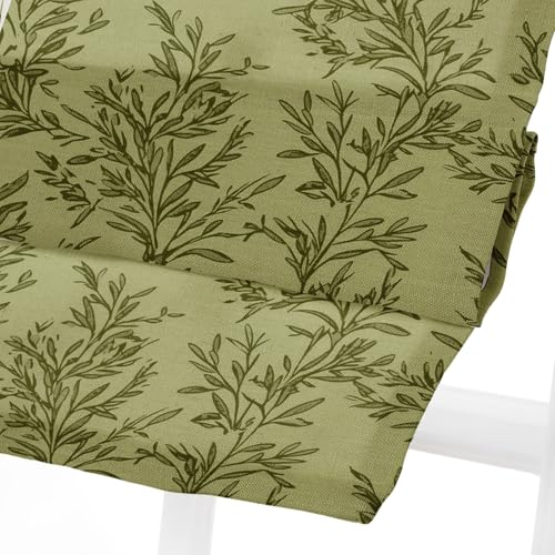 Image of TWOPAGES No Drill Cordless Vintage Leaf Print Roman Shades Linen Textured Roman Blinds for Windows, Custom Made Room Darkening Light Filtering Roman Window Shades, Jade, 1 Piece