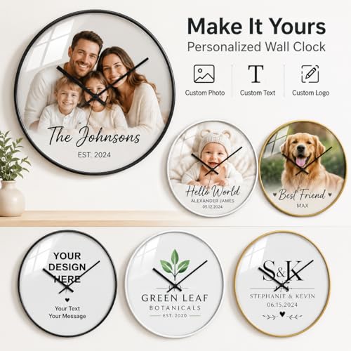 Reloj de Pared Personalizado con Foto y Texto miniatura 2