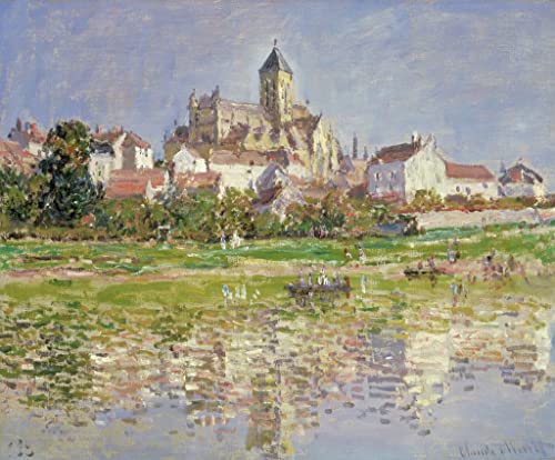 Toile murale abstraite église de Vétheuil Monet pour vibrer au quotidien