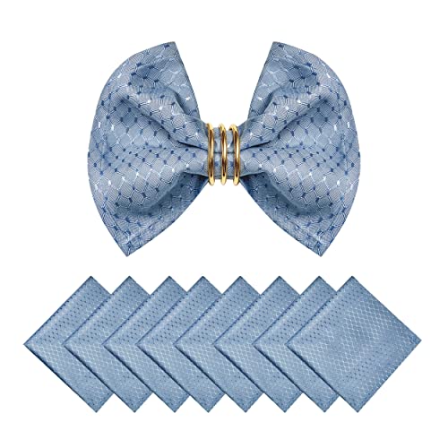 Homejoy Cloth Napkins Set Of 8 – Square 17X17 Inch Jacquard Fabric Polyester Washable Reusable Cloth Napkins For Kitchen Dinner Dining Restaurants Wedding Party Banquet Table (Light Blue) #TOP8