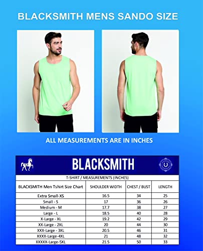 Image of BLACKSMITH Level Up Printed Sando for Men Track and Training Wear Tank Top for Men, Skin Friendly Gym Vest for Men - 100% Lab Tested Cotton Bio Washed for Ultra Softness (Orange,4XL)