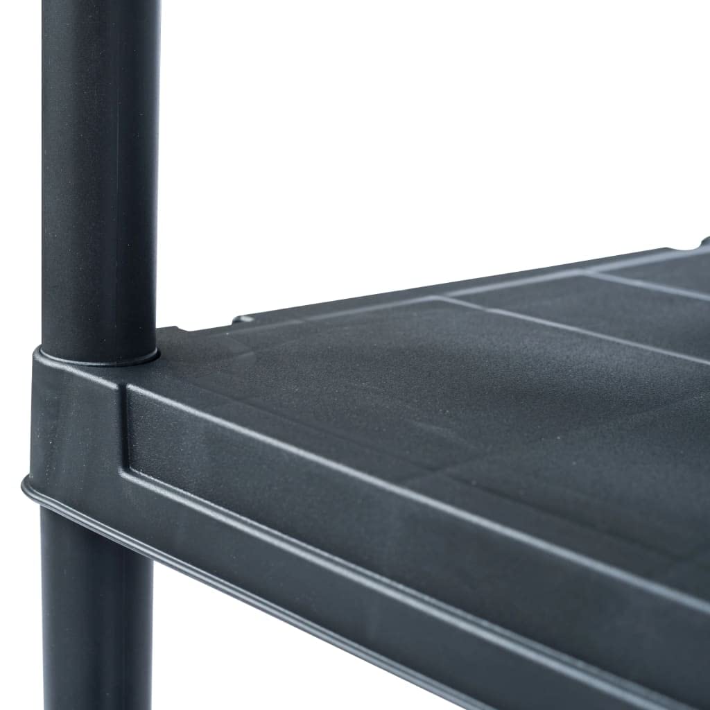 Mangloder Scaffalatura nera 100 kg, 60 x 30 x 138 cm, in plastica robusta, per officina, garage, cantina, magazzino, con 4 ripiani e supporto da parete