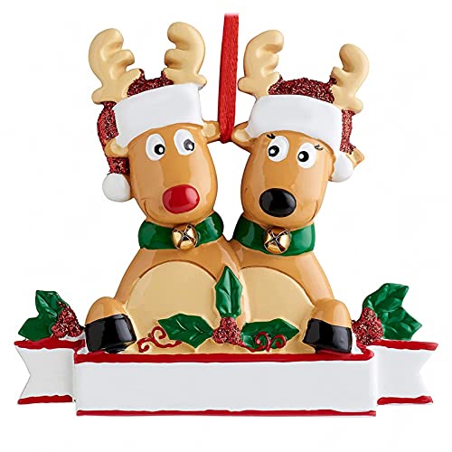 image for Btruely Personalized Name Reindeer Family of 2-8 Decorations,2021 New 