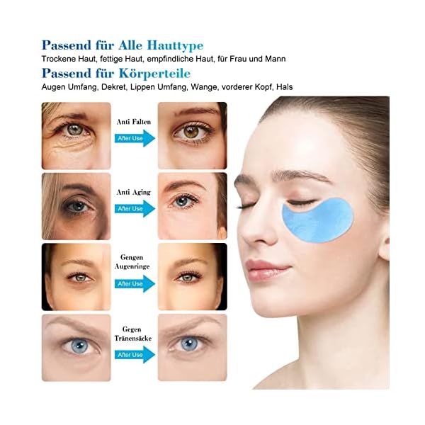 Augenpads Eye Mask Hyaluronsäure Collagen - Eye Pads gegen Augenringe Tränensäcke Falten Dunkle Kreise & Puffiness, Eye… – Bild 6