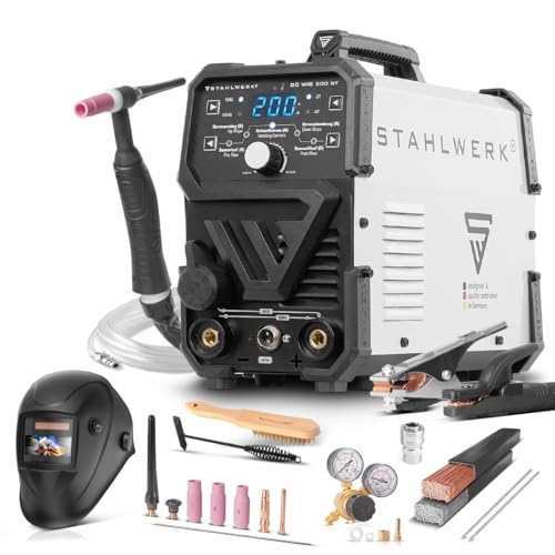 STAHLWERK Schweißgerät 2-in-1 Kombi DC WIG 200 ST Vollausstattung WIG & MMA-Funktion (E-Hand/ARC) bis 200A HF-Zündung Hotstart Anti-Stick Stahl Edelstahl Kupfer Messing kein Alu