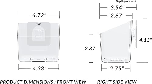 Miniatura 7 de Toro Razor & Soporte para cepillo de dientes para pared de ducha, organizador adhesivo para mascotas sin taladros con drenaje, organizador de pared