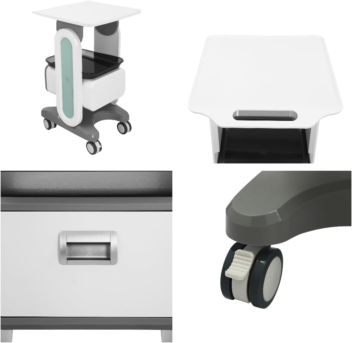 Tragbar Medizinischer Wagen mit Schubladen, Kosmetikwagen Salonwagen, Beauty Salon Trolley mit Rädern, Friseur Rollwagen, Gerätewagen mit Ablagefach & Bremsrad