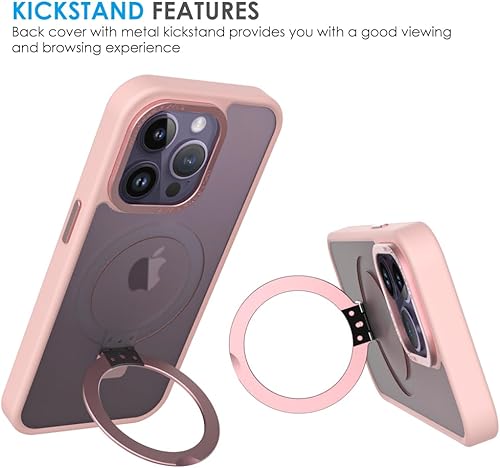 Miniatura 4 de Puxicu Funda magnética para iPhone 14 Pro Max, soporte magnético invisible, compatible con MagSafe, diseño duro delgado, a prueba de golpes y