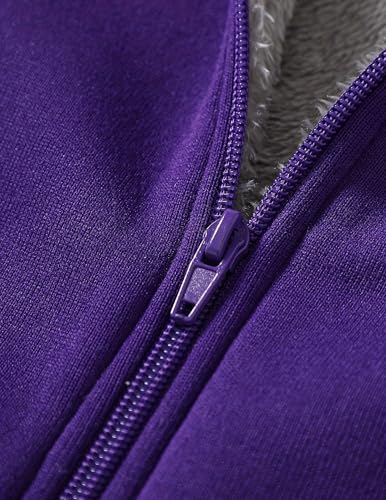 Image of Kids Zip-Up Hooded for Boys Sherpa Lined Jacket Winter Outdoor Sweatshirt Warm Coat 3-14 Years
